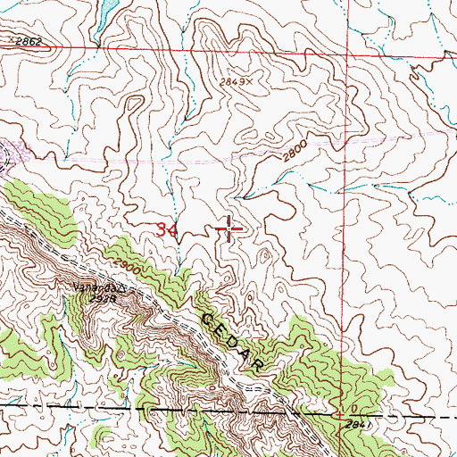 Topographic Map of NE Cedar Ridge Mine, MT