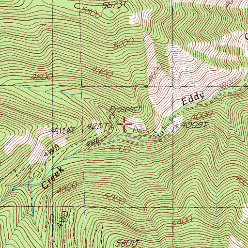 Topographic Map of Eddy Creek Mine, MT