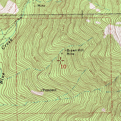 Topographic Map of Broken Hill Mine, MT