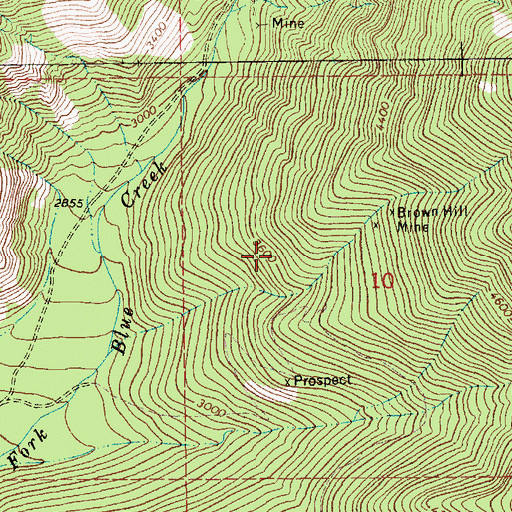 Topographic Map of Lucky Star Mine, MT