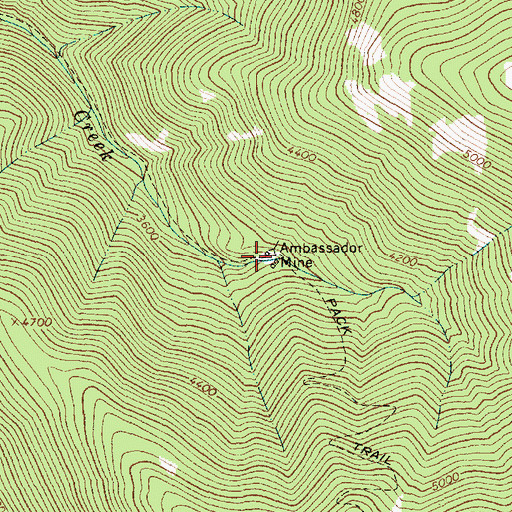 Topographic Map of Ambassador/Lulu Mine, MT
