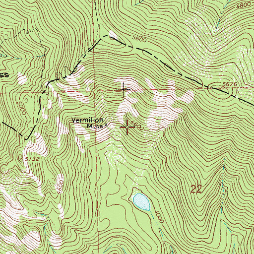 Topographic Map of Vermilion Mine, MT