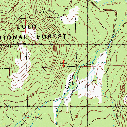 Topographic Map of Upper Lettermen Mine, MT