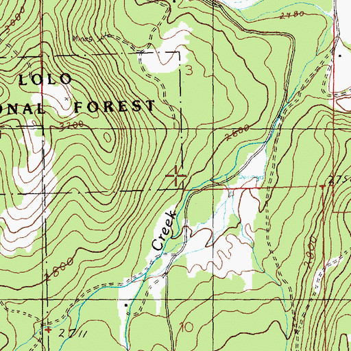 Topographic Map of Lower Lettermen Mine, MT