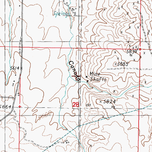 Topographic Map of Canadian Mine, MT