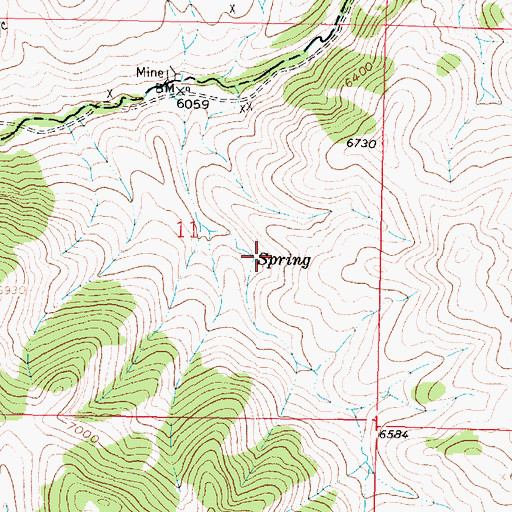 Topographic Map of Columbia Mine, MT