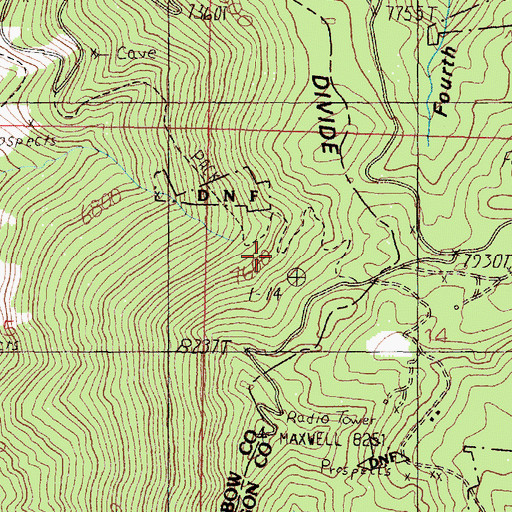 Topographic Map of Prospector/Brodie Number 2 Mine, MT