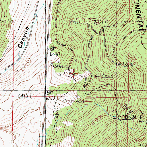 Topographic Map of Mary Emmee/Clinton Mine, MT