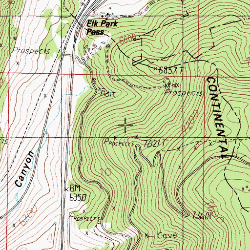 Topographic Map of Paraiso/Stumbling Bl Mine, MT