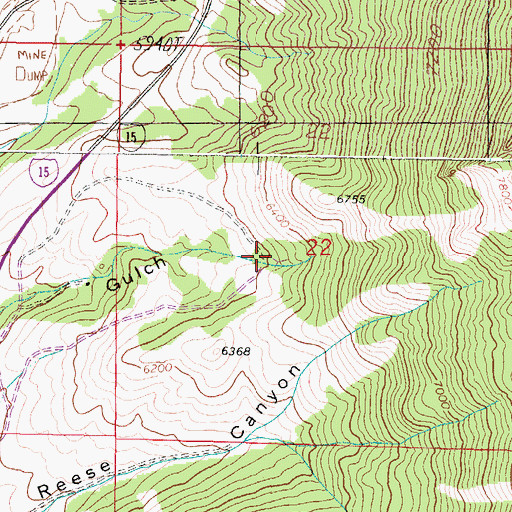 Topographic Map of Rising Sun Mine, MT