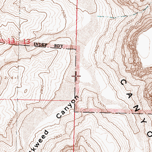 Topographic Map of Milkweed Canyon, AZ