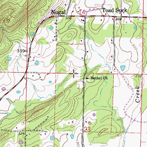 Topographic Map of Arkansas Noname 194 Dam, AR