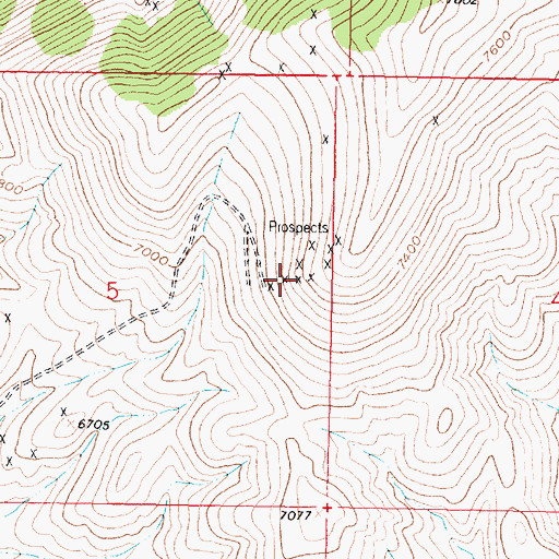 Topographic Map of Locust-Assey Mine, MT