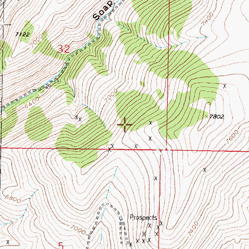 Topographic Map of Pandora/Pilon Mine, MT