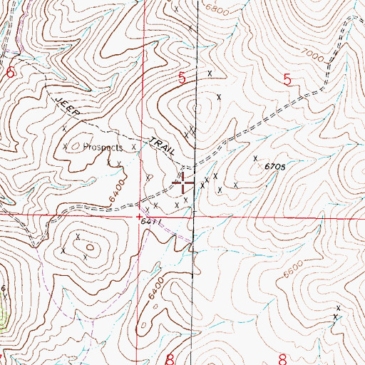 Topographic Map of SW SW Section 5 Mine, MT