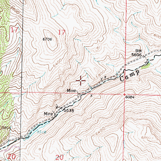 Topographic Map of SW SE Section 17 Mine, MT