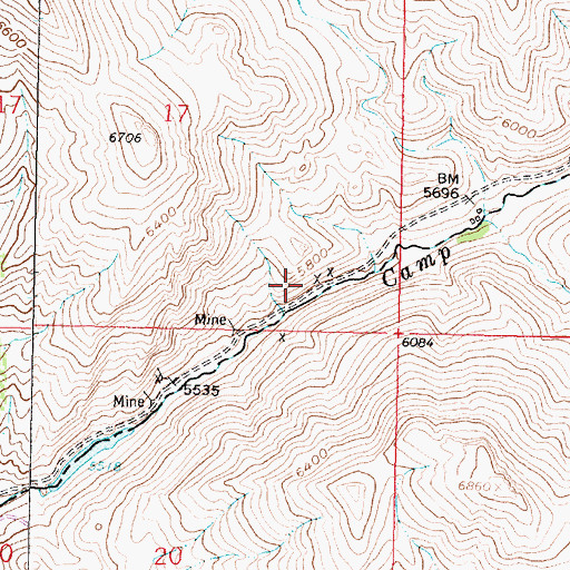 Topographic Map of SE SE Section 17 Mine, MT