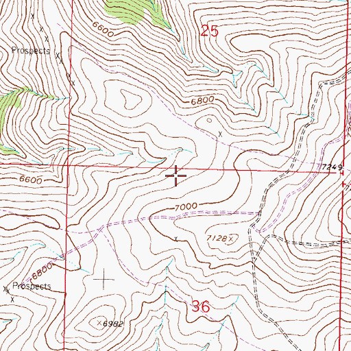Topographic Map of Tamarack Mine, MT