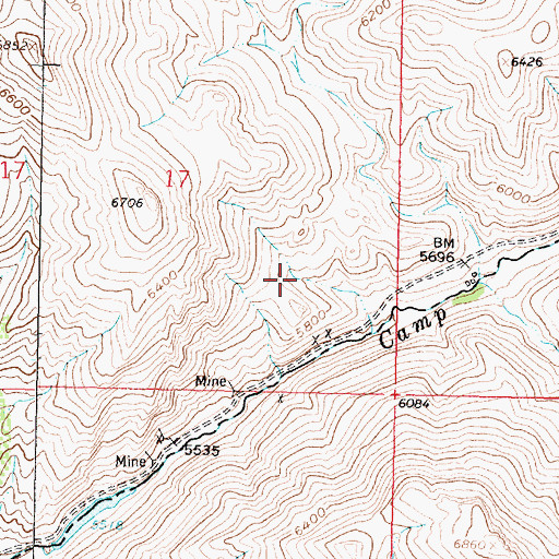Topographic Map of Spring Mine, MT