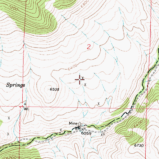 Topographic Map of SE SW Section 2 Mine, MT