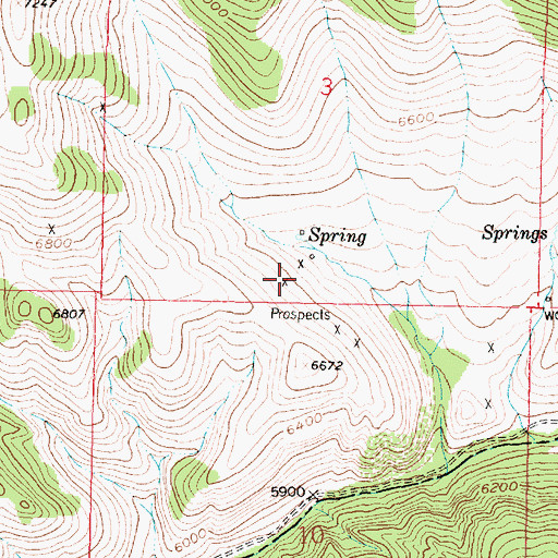 Topographic Map of SE SW Section 3 Mine, MT