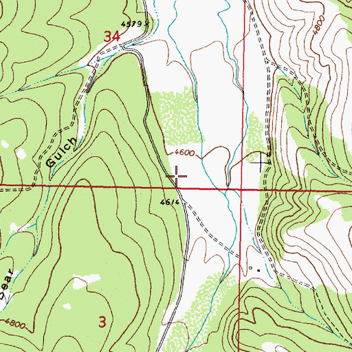 Topographic Map of NE NE Section 21 Mine, MT