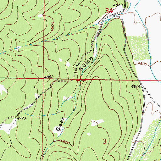 Topographic Map of Snowbird Mine, MT