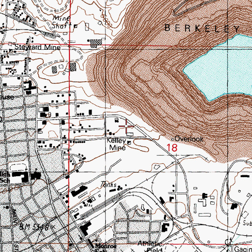 Topographic Map of Belmont Mine, MT