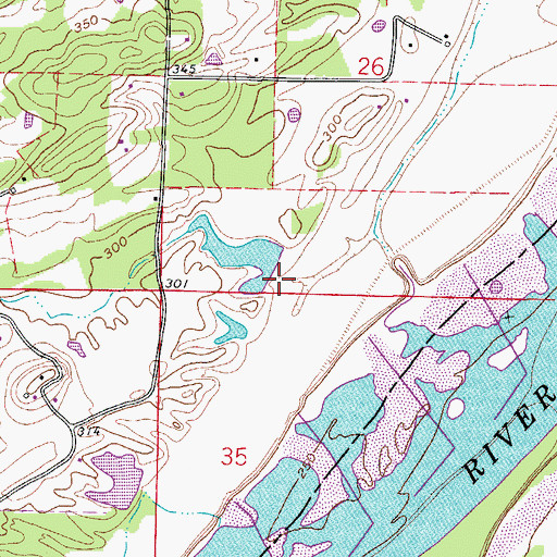 Topographic Map of Ouachita Creek Watershed Site One Dam, AR