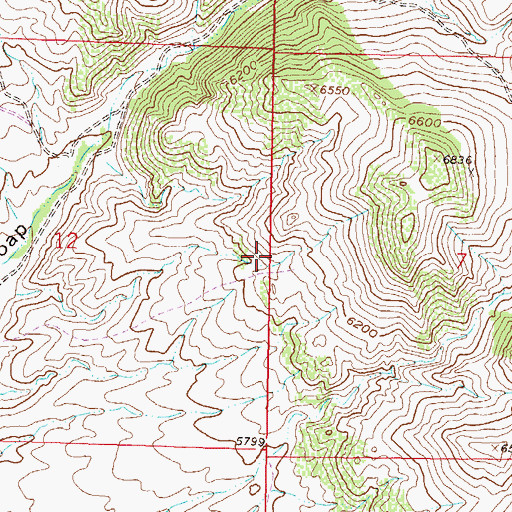 Topographic Map of Soap Gulch Barite Mine, MT