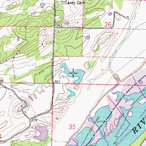 Topographic Map of Ouachita Creek Watershed Site One Reservoir, AR