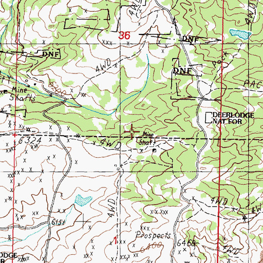 Topographic Map of Belle of Butte Mine, MT