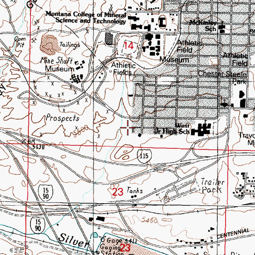 Topographic Map of Bonanza Air Shaft, MT