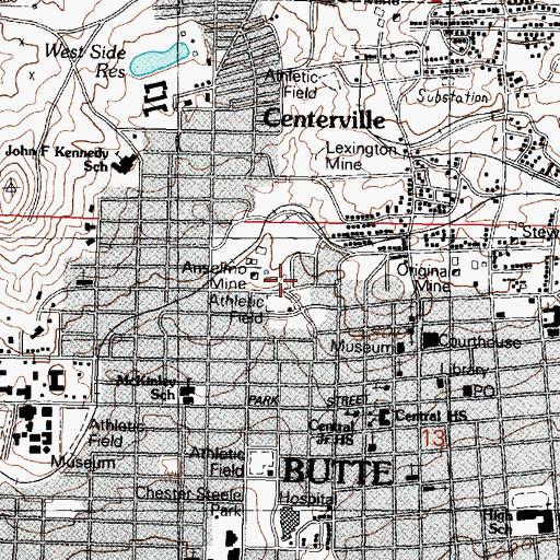 Topographic Map of Silver King Mine, MT