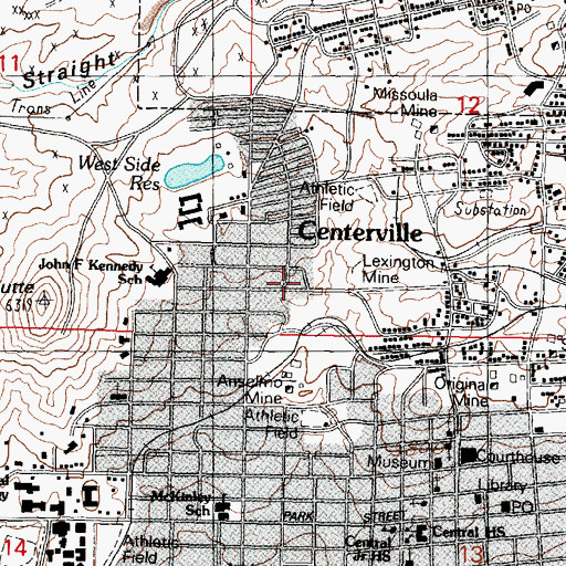 Topographic Map of Anselmo Mine, MT