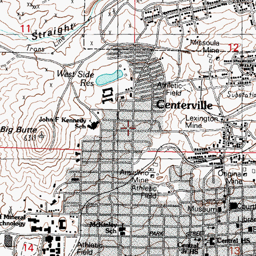 Topographic Map of New Era/Downey Mine, MT