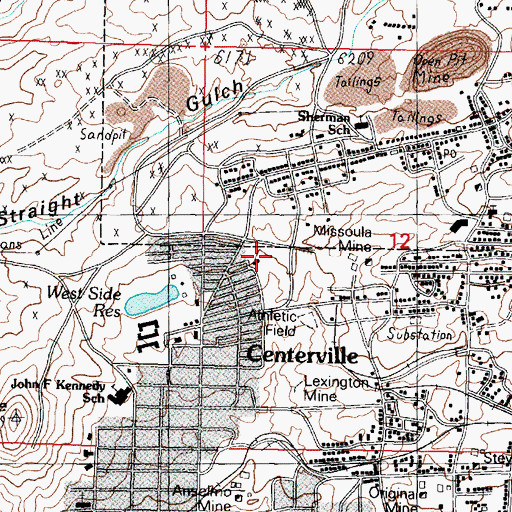 Topographic Map of Missoula, MT