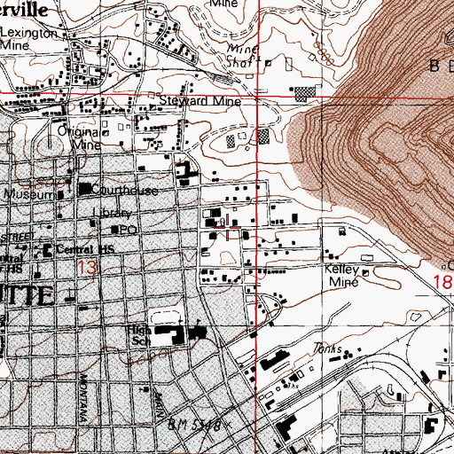 Topographic Map of Colorado Mine, MT