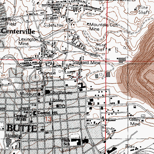 Topographic Map of Original Number 6 Mine, MT