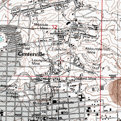 Topographic Map of Humbolt Mine, MT