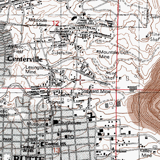 Topographic Map of Clear Grit Mine, MT