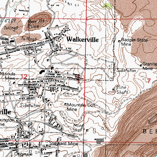 Topographic Map of West Gray Rock Mine, MT
