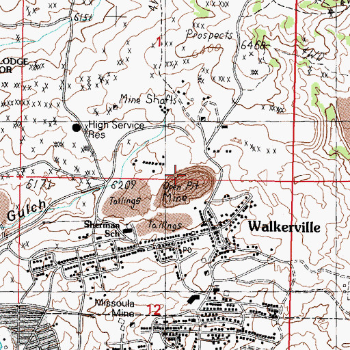 Topographic Map of Alice Pit, MT