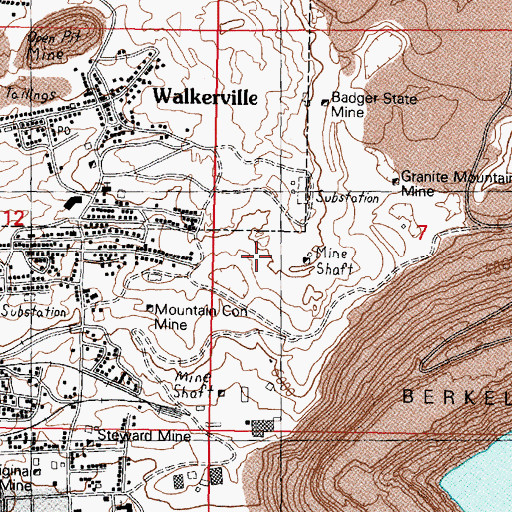 Topographic Map of Corra Mine, MT