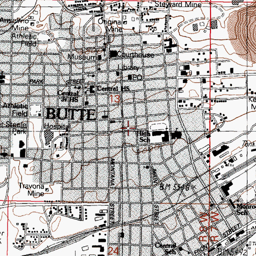 Topographic Map of Emma Mine, MT