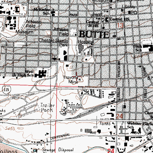 Topographic Map of Ophir Mine, MT