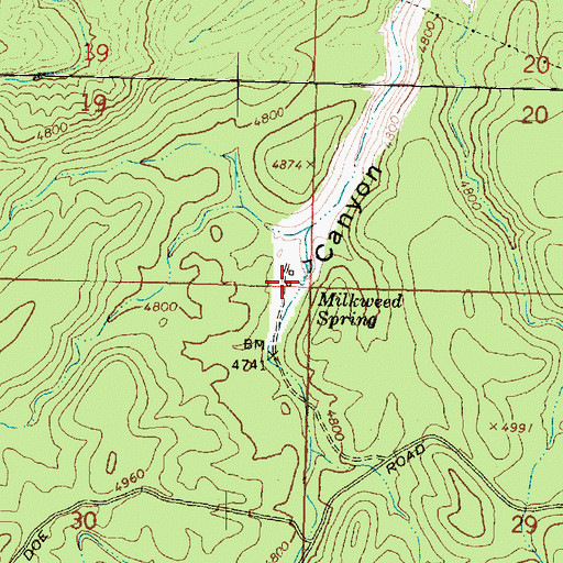 Topographic Map of Milkweed Spring, AZ