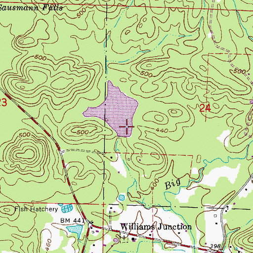Topographic Map of Deltic Farms Lake Dam, AR