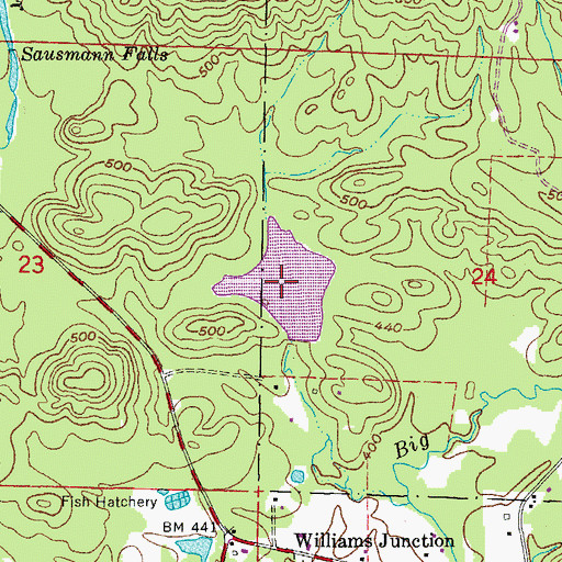 Topographic Map of Deltic Farms Lake, AR