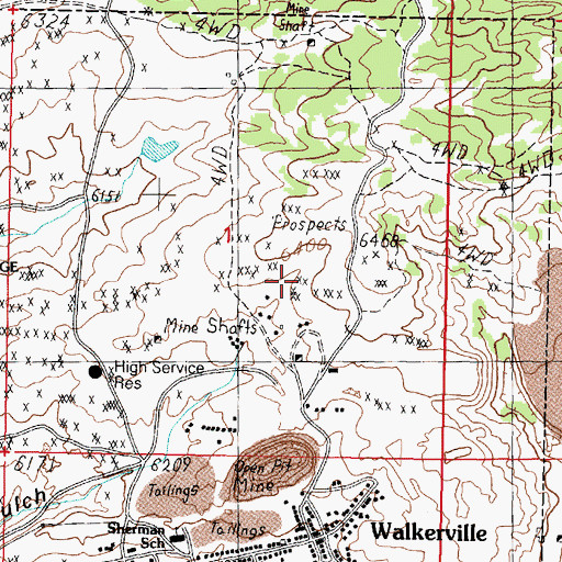 Topographic Map of Valdemere Mine, MT